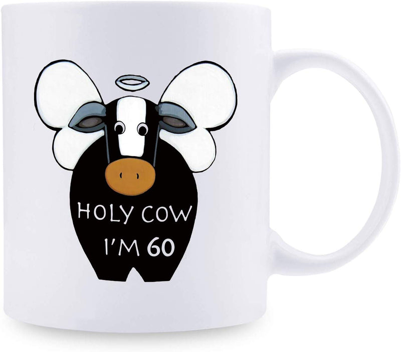 60th Birthday Gifts for Men - 1959 Birthday Gifts for Men, 60 Years Old Birthday Gifts Coffee Mug for Dad, Husband, Friend, Brother, Him, Colleague, Coworker, HOLY COW MUG - 11oz