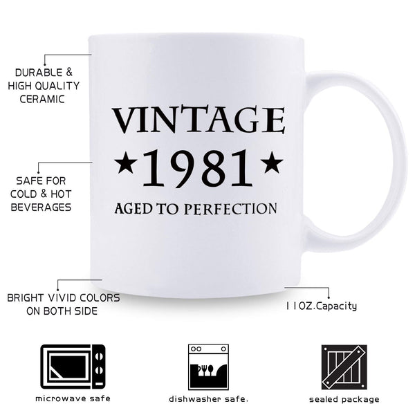 38th Birthday Gifts for Men - 1981 Birthday Gifts for Men, 38 Years Old Birthday Gifts Coffee Mug for Dad, Husband, Friend, Brother, Him, Colleague, Coworker - 11oz