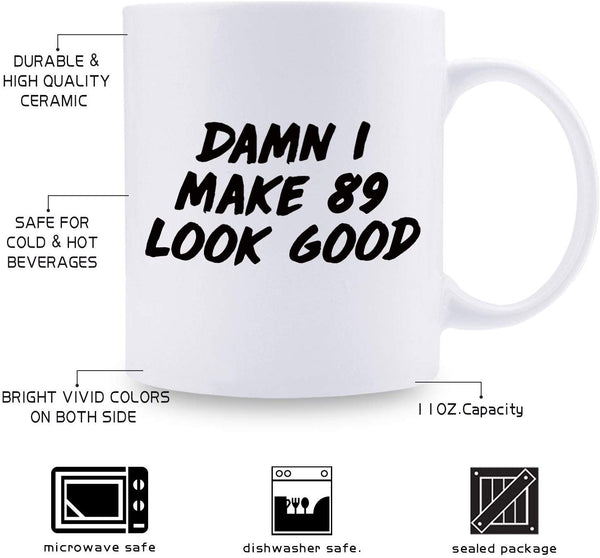 89th Birthday Gifts for Women - 1930 Birthday Gifts for Women, 89 Years Old Birthday Gifts Coffee Mug for Mom, Wife, Friend, Sister, Her, Colleague, Coworker - 11oz