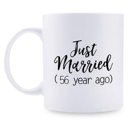 56th Anniversary Gifts - 56th Wedding Anniversary Gifts for Couple, 56 Year Anniversary Gifts 11oz Funny Coffee Mug for Couples, Husband, Hubby, Wife, Wifey, Her, Him, just married