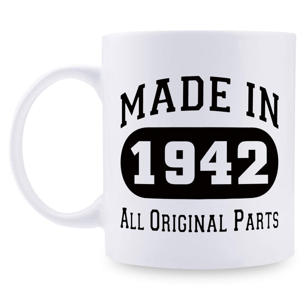 77th Birthday Gifts for Men - 1942 Birthday Gifts for Men, 77 Years Old Birthday Gifts Coffee Mug for Dad, Husband, Friend, Brother, Him, Colleague, Coworker - 11oz