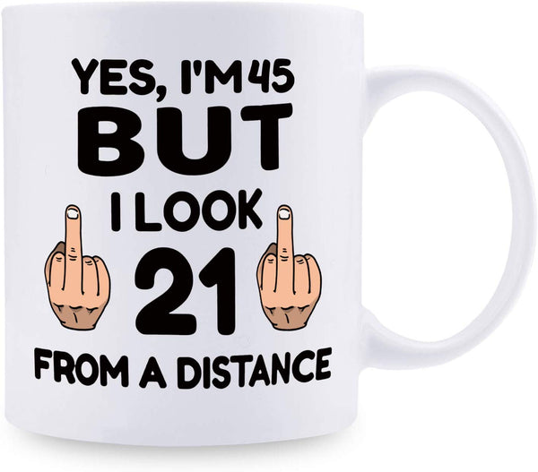 45th Birthday Gifts for Men - 1974 Birthday Gifts for Men, 45 Years Old Birthday Gifts Coffee Mug for Dad, Husband, Friend, Brother, Him, Colleague, Coworker - 11oz