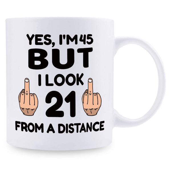 45th Birthday Gifts for Women - 1974 Birthday Gifts for Women, 45 Years Old Birthday Gifts Coffee Mug for Mom, Wife, Friend, Sister, Her, Colleague, Coworker - 11oz