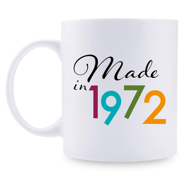 47th Birthday Gifts for Women - 1972 Birthday Gifts for Women, 47 Years Old Birthday Gifts Coffee Mug for Mom, Wife, Friend, Sister, Her, Colleague, Coworker - 11oz