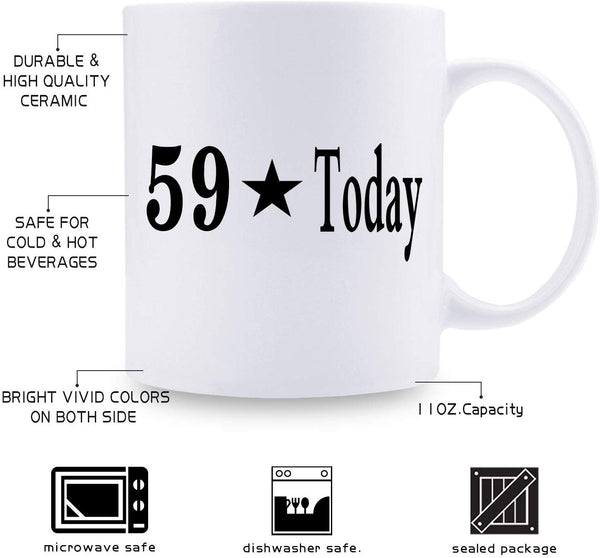 59th Birthday Gifts for Women - 1960 Birthday Gifts for Women, 59 Years Old Birthday Gifts Coffee Mug for Mom, Wife, Friend, Sister, Her, Colleague, Coworker - 11oz