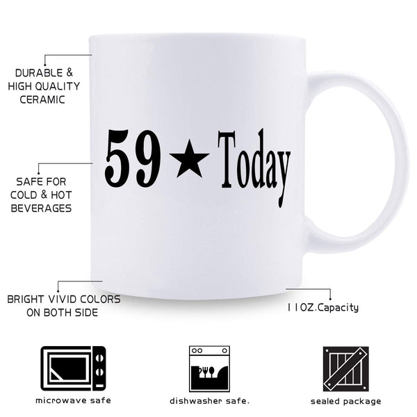 59th Birthday Gifts for Men - 1960 Birthday Gifts for Men, 59 Years Old Birthday Gifts Coffee Mug for Dad, Husband, Friend, Brother, Him, Colleague, Coworker - 11oz