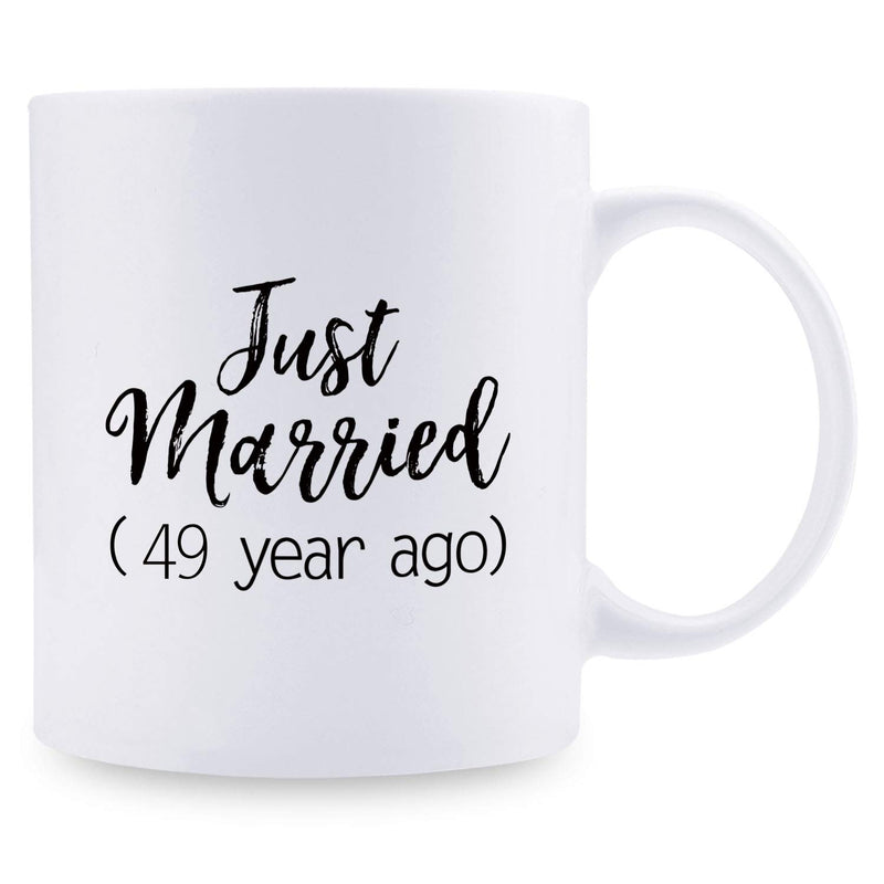 49th Anniversary Gifts - 49th Wedding Anniversary Gifts for Couple, 49 Year Anniversary Gifts 11oz Funny Coffee Mug for Couples, Husband, Hubby, Wife, Wifey, Her, Him, just married