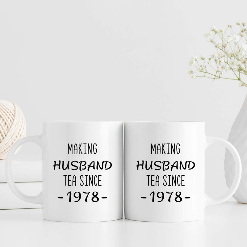 41st Anniversary Gifts - 41st Wedding Anniversary Gifts for Couple, 41 Year Anniversary Gifts 11oz Funny Coffee Mug for Husband, Hubby, Him, making husband tea