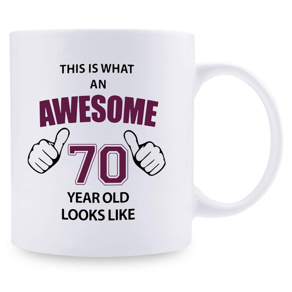 shefine 70th Birthday Gifts for Women - 1949 Birthday Gifts for Women, 70 Years Old Birthday Gifts Coffee Mug for Mom, Wife, Friend, Sister, Her, Colleague, Coworker - 11oz