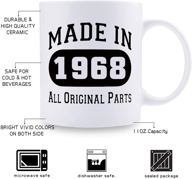 51st Birthday Gifts for Men - 1968 Birthday Gifts for Men, 51 Years Old Birthday Gifts Coffee Mug for Dad, Husband, Friend, Brother, Him, Colleague, Coworker - 11oz