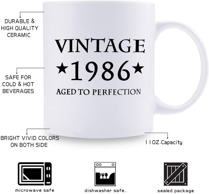 33rd Birthday Gifts for Women - 1986 Birthday Gifts for Women, 33 Years Old Birthday Gifts Coffee Mug for Mom, Wife, Friend, Sister, Her, Colleague, Coworker - 11oz