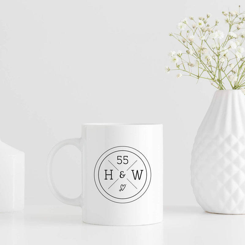 55th Anniversary Gifts - 55th Wedding Anniversary Gifts for Couple, 55 Year Anniversary Gifts 11oz Funny Coffee Mug for Couples, Husband, Hubby, Wife, Wifey, Her, Him, H&W