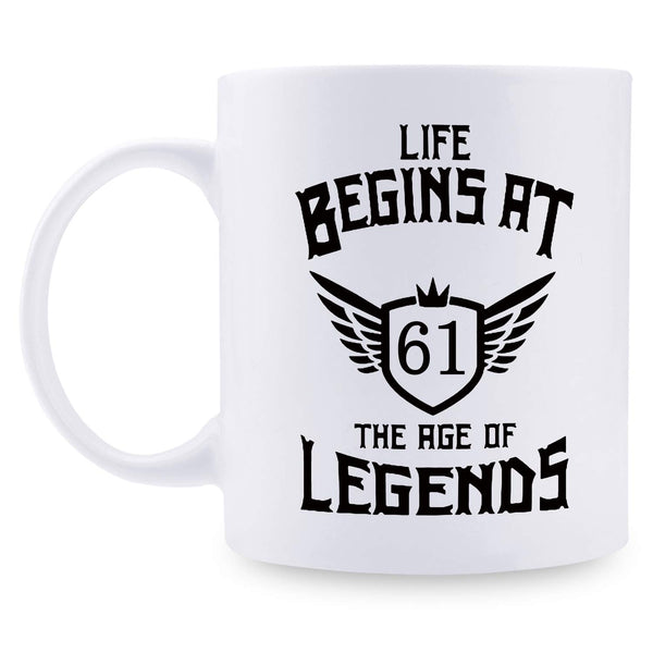 61st Birthday Gifts for Men - 1958 Birthday Gifts for Men, 61 Years Old Birthday Gifts Coffee Mug for Dad, Husband, Friend, Brother, Him, Colleague, Coworker - 11oz