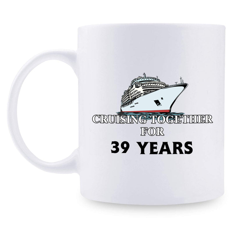 39th Anniversary Gifts - 39th Wedding Anniversary Gifts for Couple, 39 Year Anniversary Gifts 11oz Funny Coffee Mug for Couples, Husband, Hubby, Wife, Wifey, Her, Him, cruising together