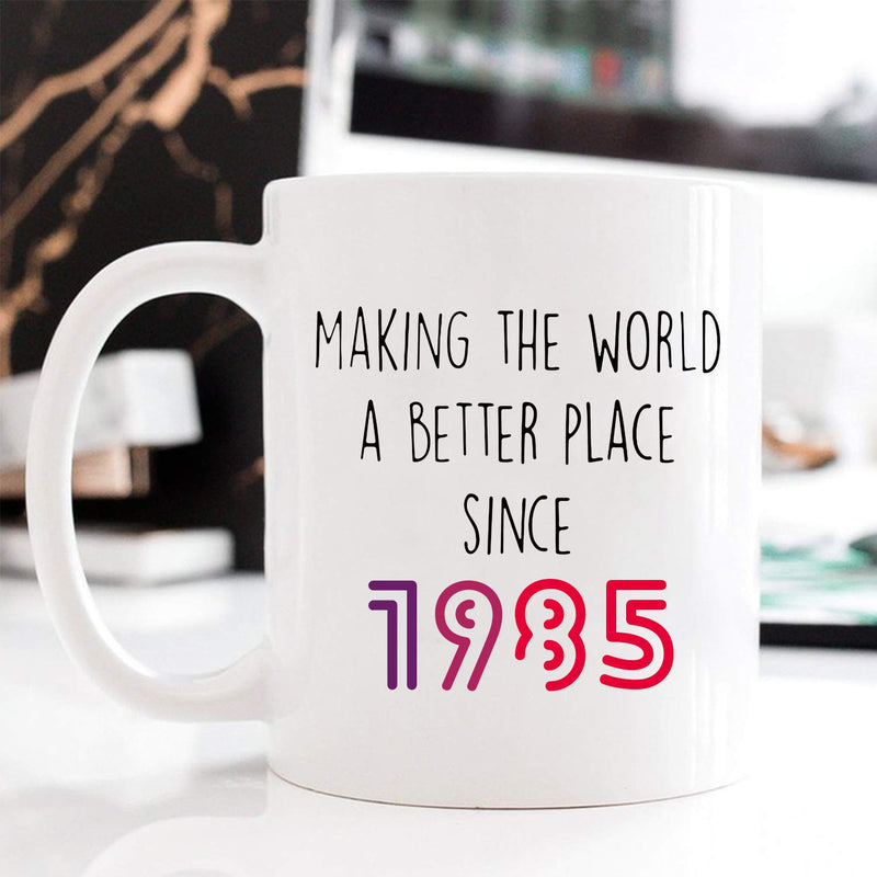 34th Birthday Gifts for Men - 1985 Birthday Gifts for Men, 34 Years Old Birthday Gifts Coffee Mug for Dad, Husband, Friend, Brother, Him, Colleague, Coworker - 11oz