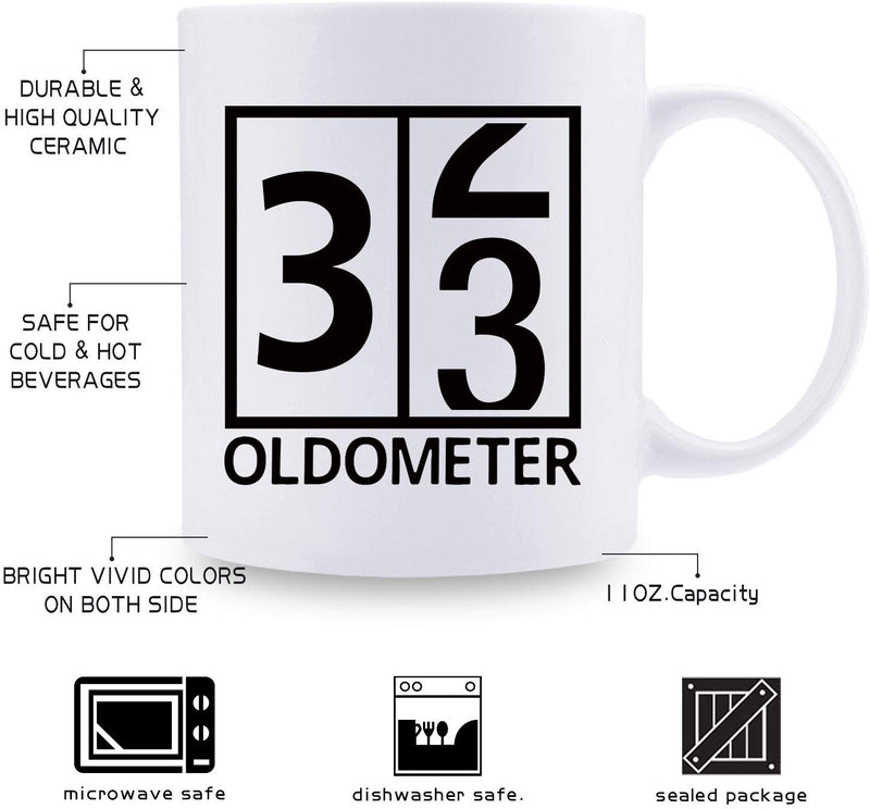 33rd Birthday Gifts for Women - 1986 Birthday Gifts for Women, 33 Years Old Birthday Gifts Coffee Mug for Mom, Wife, Friend, Sister, Her, Colleague, Coworker, Oldometer Mug - 11oz