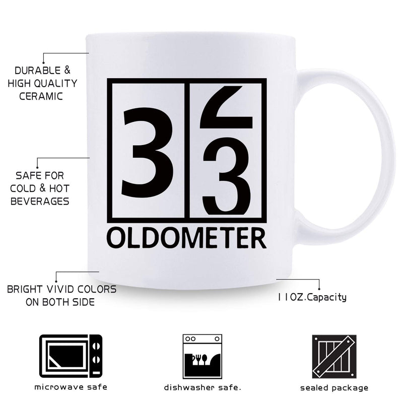 33rd Birthday Gifts for Men - 1986 Birthday Gifts for Men, 33 Years Old Birthday Gifts Coffee Mug for Dad, Husband, Friend, Brother, Him, Colleague, Coworker, Oldometer Mug - 11oz