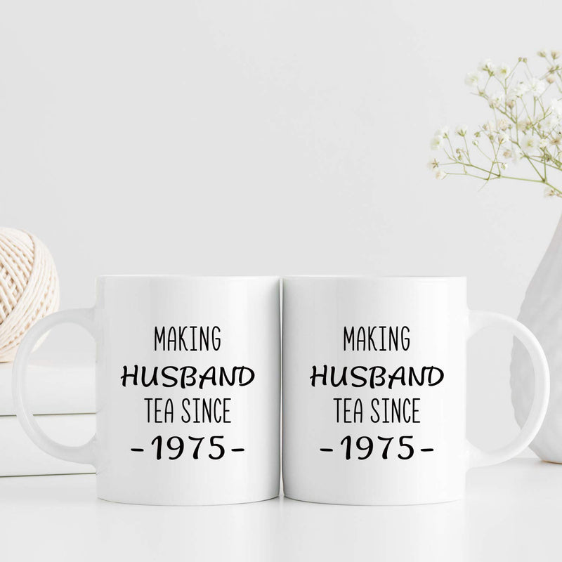 44th Anniversary Gifts - 44th Wedding Anniversary Gifts for Couple, 44 Year Anniversary Gifts 11oz Funny Coffee Mug for Husband, Hubby, Him, making husband tea