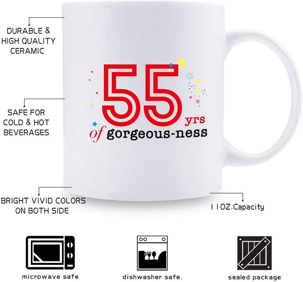 55th Birthday Gifts for Women - 1964 Birthday Gifts for Women, 55 Years Old Birthday Gifts Coffee Mug for Mom, Wife, Friend, Sister, Her, Colleague, Coworker - 11oz