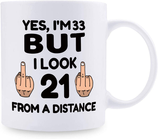 33rd Birthday Gifts for Men - 1986 Birthday Gifts for Men, 33 Years Old Birthday Gifts Coffee Mug for Dad, Husband, Friend, Brother, Him, Colleague, Coworker - 11oz