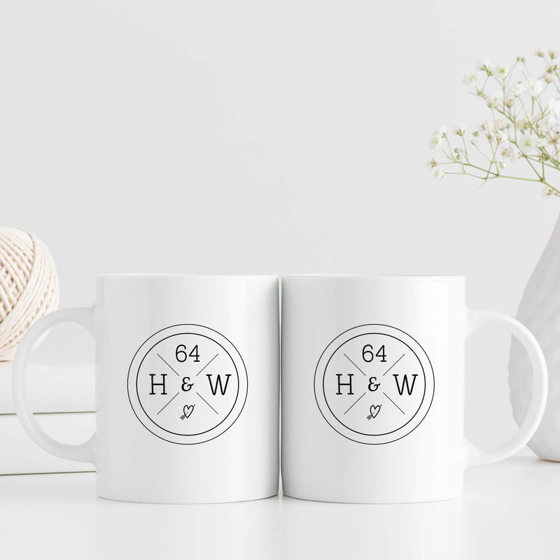 64th Anniversary Gifts - 64th Wedding Anniversary Gifts for Couple, 64 Year Anniversary Gifts 11oz Funny Coffee Mug for Couples, Husband, Hubby, Wife, Wifey, Her, Him, H&W