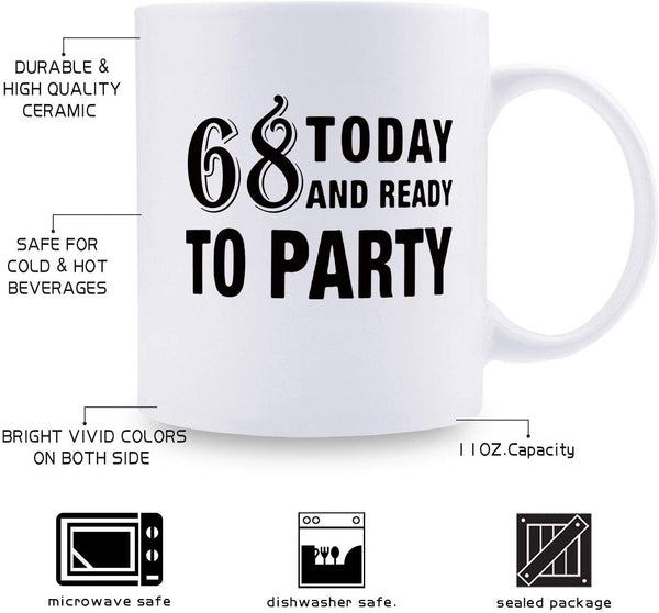 68th Birthday Gifts for Men - 1951 Birthday Gifts for Men, 68 Years Old Birthday Gifts Coffee Mug for Dad, Husband, Friend, Brother, Him, Colleague, Coworker - 11oz