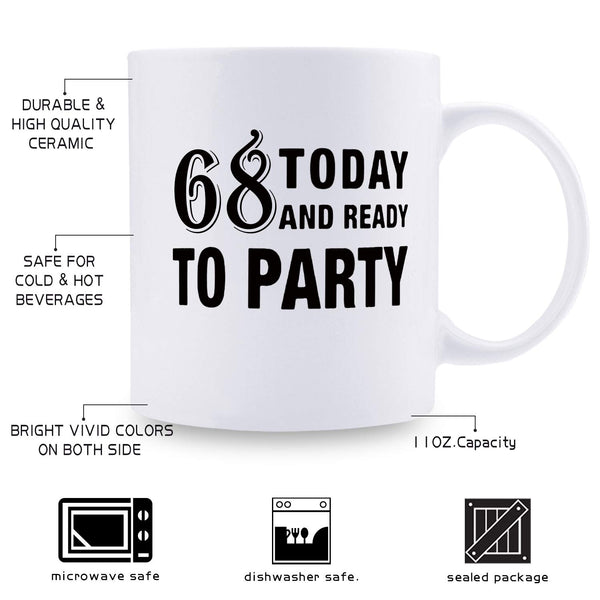 68th Birthday Gifts for Women - 1951 Birthday Gifts for Women, 68 Years Old Birthday Gifts Coffee Mug for Mom, Wife, Friend, Sister, Her, Colleague, Coworker - 11oz