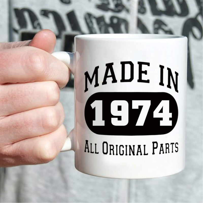 45th Birthday Gifts for Men - 1974 Birthday Gifts for Men, 45 Years Old Birthday Gifts Coffee Mug for Dad, Husband, Friend, Brother, Him, Colleague, Coworker - 11oz