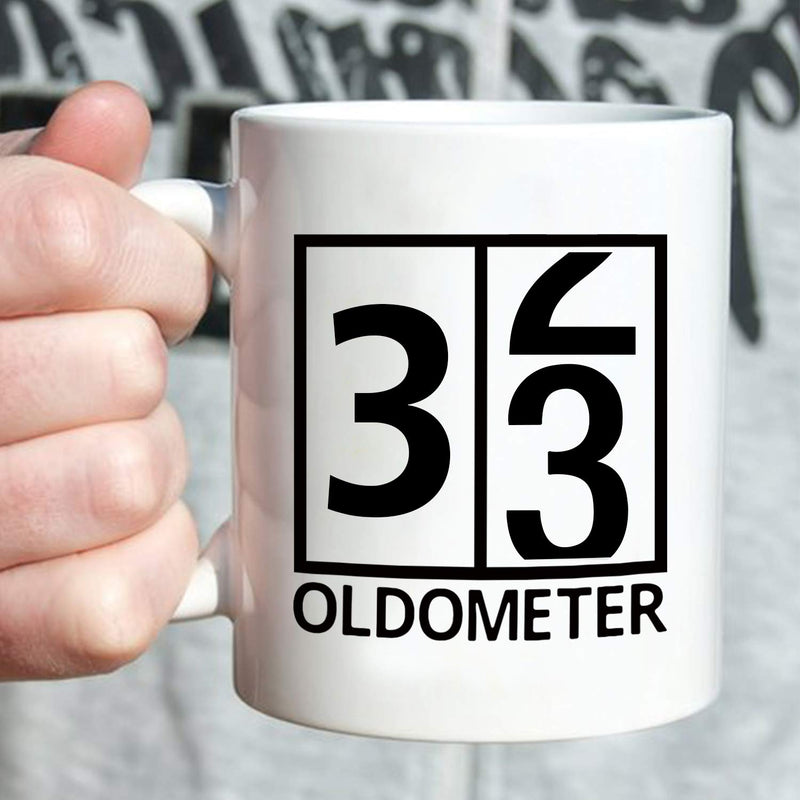 33rd Birthday Gifts for Men - 1986 Birthday Gifts for Men, 33 Years Old Birthday Gifts Coffee Mug for Dad, Husband, Friend, Brother, Him, Colleague, Coworker, Oldometer Mug - 11oz