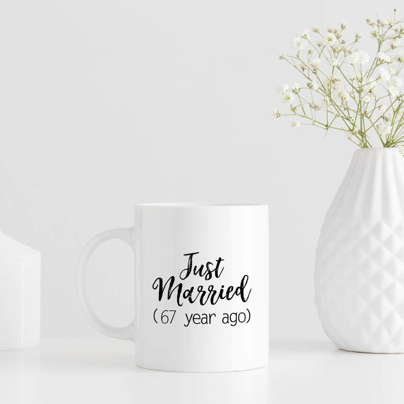 67th Anniversary Gifts - 67th Wedding Anniversary Gifts for Couple, 67 Year Anniversary Gifts 11oz Funny Coffee Mug for Couples, Husband, Hubby, Wife, Wifey, Her, Him, just married