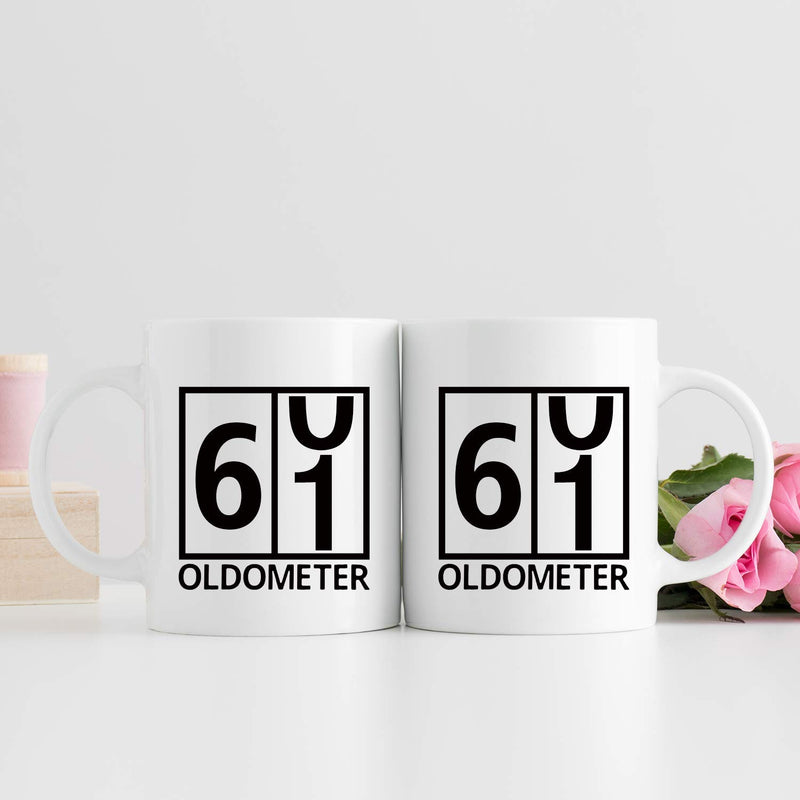 61st Birthday Gifts for Women - 1958 Birthday Gifts for Women, 61 Years Old Birthday Gifts Coffee Mug for Mom, Wife, Friend, Sister, Her, Colleague, Coworker, Oldometer Mug - 11oz