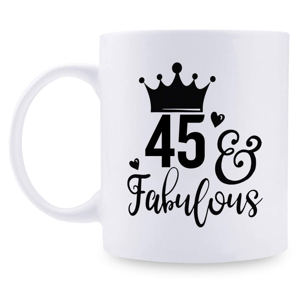 45th Birthday Gifts for Women - 1974 Birthday Gifts for Women, 45 Years Old Birthday Gifts Coffee Mug for Mom, Wife, Friend, Sister, Her, Colleague, Coworker - 11oz