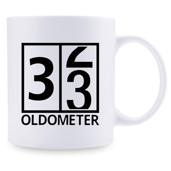 33rd Birthday Gifts for Men - 1986 Birthday Gifts for Men, 33 Years Old Birthday Gifts Coffee Mug for Dad, Husband, Friend, Brother, Him, Colleague, Coworker, Oldometer Mug - 11oz