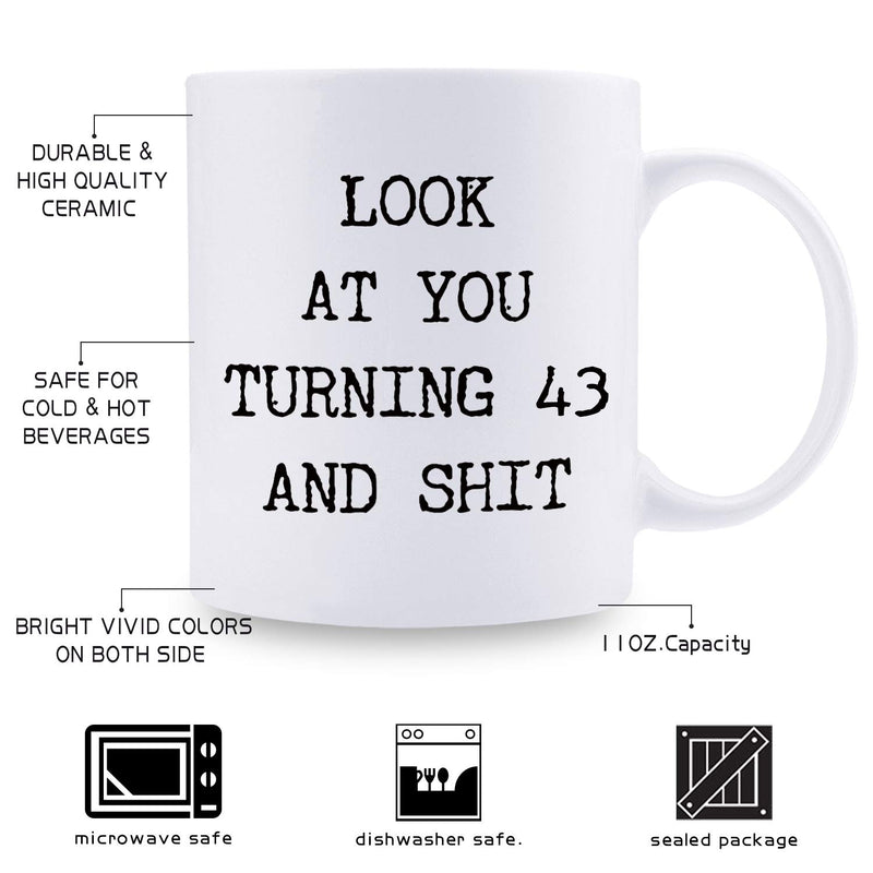 43rd Birthday Gifts for Women - 1976 Birthday Gifts for Women, 43 Years Old Birthday Gifts Coffee Mug for Mom, Wife, Friend, Sister, Her, Colleague, Coworker - 11oz