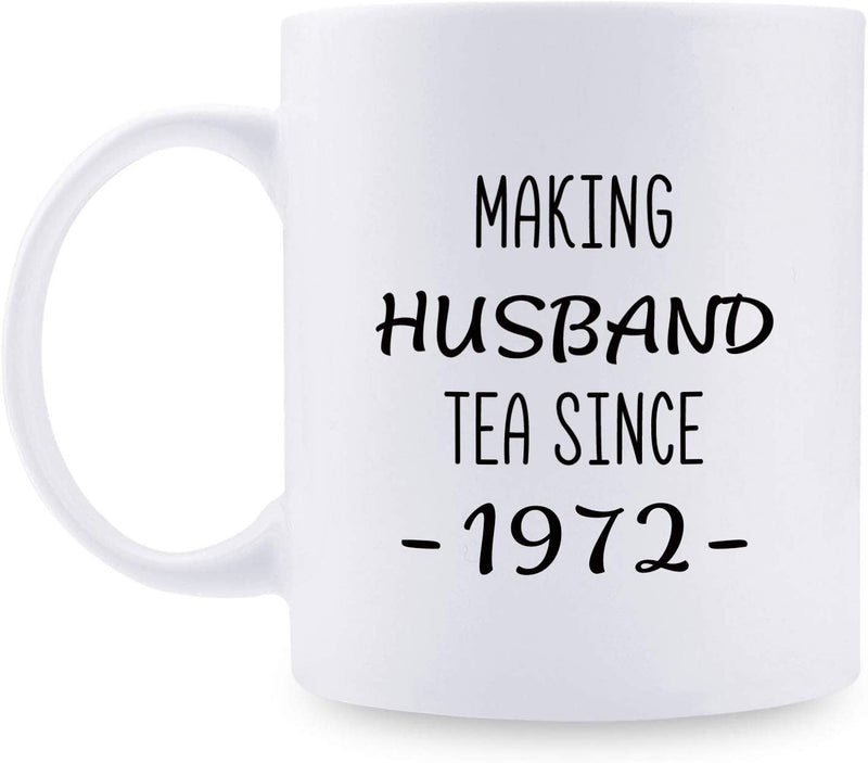 47th Anniversary Gifts - 47th Wedding Anniversary Gifts for Couple, 47 Year Anniversary Gifts 11oz Funny Coffee Mug for Husband, Hubby, Him, making husband tea