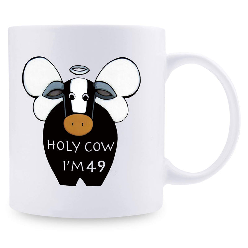 49th Birthday Gifts for Men - 1970 Birthday Gifts for Men, 49 Years Old Birthday Gifts Coffee Mug for Dad, Husband, Friend, Brother, Him, Colleague, Coworker, HOLY COW MUG - 11oz