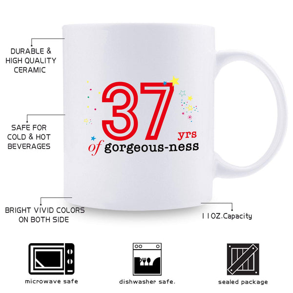 37th Birthday Gifts for Women - 1982 Birthday Gifts for Women, 37 Years Old Birthday Gifts Coffee Mug for Mom, Wife, Friend, Sister, Her, Colleague, Coworker - 11oz