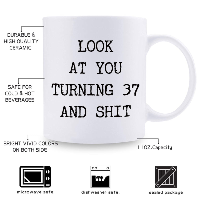 37th Birthday Gifts for Men - 1982 Birthday Gifts for Men, 37 Years Old Birthday Gifts Coffee Mug for Dad, Husband, Friend, Brother, Him, Colleague, Coworker - 11oz