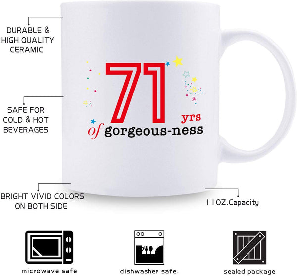 71st Birthday Gifts for Men - 1948 Birthday Gifts for Men, 71 Years Old Birthday Gifts Coffee Mug for Dad, Husband, Friend, Brother, Him, Colleague, Coworker - 11oz