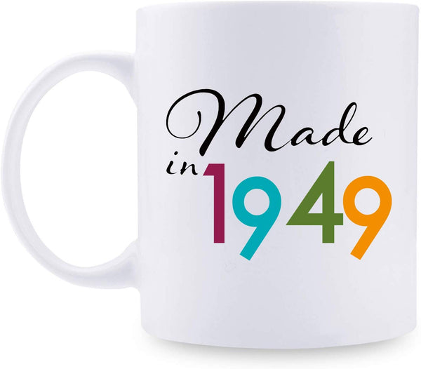 70th Birthday Gifts for Women - 1949 Birthday Gifts for Women, 70 Years Old Birthday Gifts Coffee Mug for Mom, Wife, Friend, Sister, Her, Colleague, Coworker - 11oz