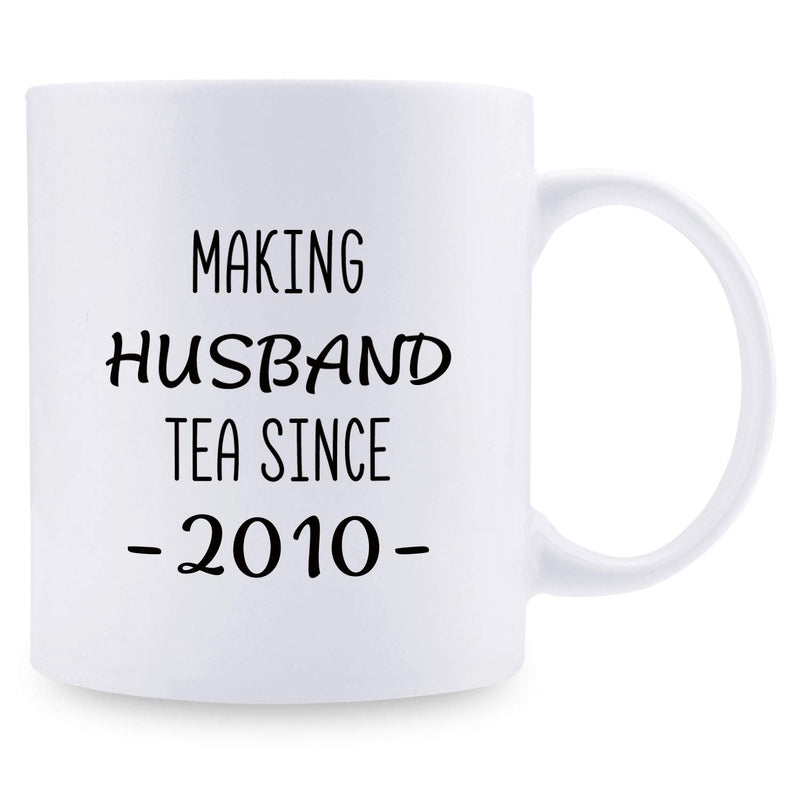 9th Anniversary Gifts - 9th Wedding Anniversary Gifts for Couple, 9 Year Anniversary Gifts 11oz Funny Coffee Mug for Husband, Hubby, Him, making husband tea