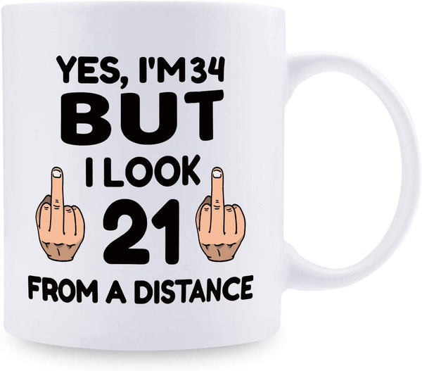 34th Birthday Gifts for Women - 1985 Birthday Gifts for Women, 34 Years Old Birthday Gifts Coffee Mug for Mom, Wife, Friend, Sister, Her, Colleague, Coworker - 11oz