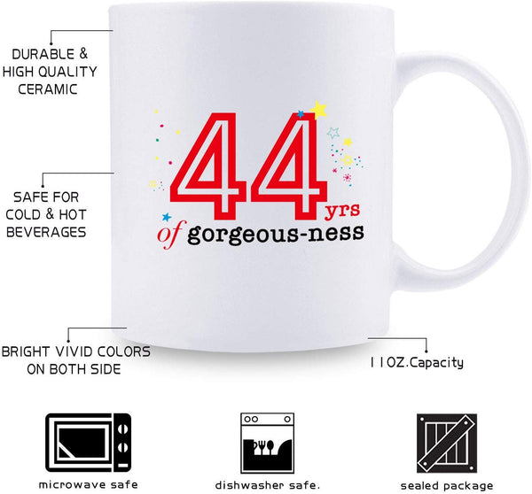 44th Birthday Gifts for Men - 1975 Birthday Gifts for Men, 44 Years Old Birthday Gifts Coffee Mug for Dad, Husband, Friend, Brother, Him, Colleague, Coworker - 11oz