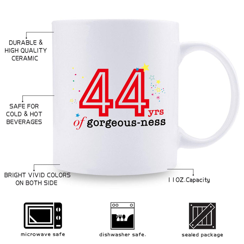 44th Birthday Gifts for Women - 1975 Birthday Gifts for Women, 44 Years Old Birthday Gifts Coffee Mug for Mom, Wife, Friend, Sister, Her, Colleague, Coworker - 11oz