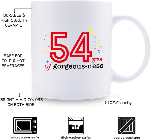 54th Birthday Gifts for Women - 1965 Birthday Gifts for Women, 54 Years Old Birthday Gifts Coffee Mug for Mom, Wife, Friend, Sister, Her, Colleague, Coworker - 11oz