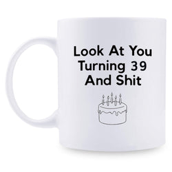 39th Birthday Gifts for Women - 1980 Birthday Gifts for Women, 39 Years Old Birthday Gifts Coffee Mug for Mom, Wife, Friend, Sister, Her, Colleague, Coworker- 11oz