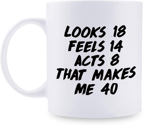 40th Birthday Gifts for Men - 1979 Birthday Gifts for Men, 40 Years Old Birthday Gifts Coffee Mug for Dad, Husband, Friend, Brother, Him, Colleague, Coworker - 11oz