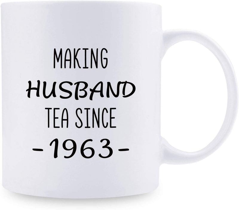 56th Anniversary Gifts - 56th Wedding Anniversary Gifts for Couple, 56 Year Anniversary Gifts 11oz Funny Coffee Mug for Husband, Hubby, Him, making husband tea