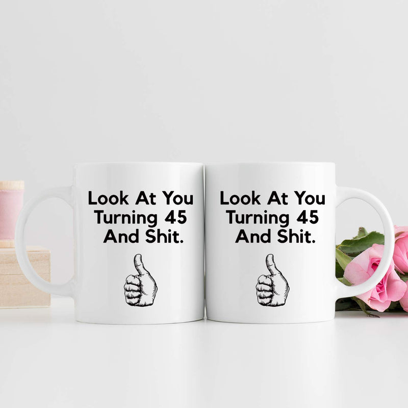 45th Birthday Gifts for Women - 1974 Birthday Gifts for Women, 45 Years Old Birthday Gifts Coffee Mug for Mom, Wife, Friend, Sister, Her, Colleague, Coworker - 11oz