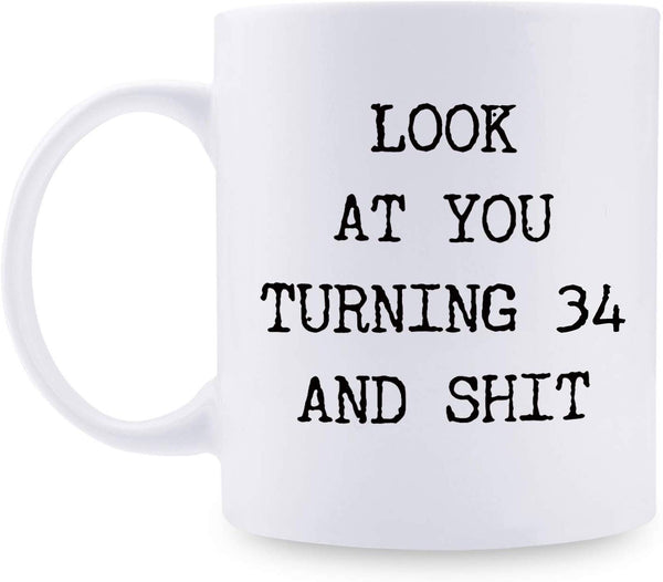 34th Birthday Gifts for Men - 1985 Birthday Gifts for Men, 34 Years Old Birthday Gifts Coffee Mug for Dad, Husband, Friend, Brother, Him, Colleague, Coworker - 11oz